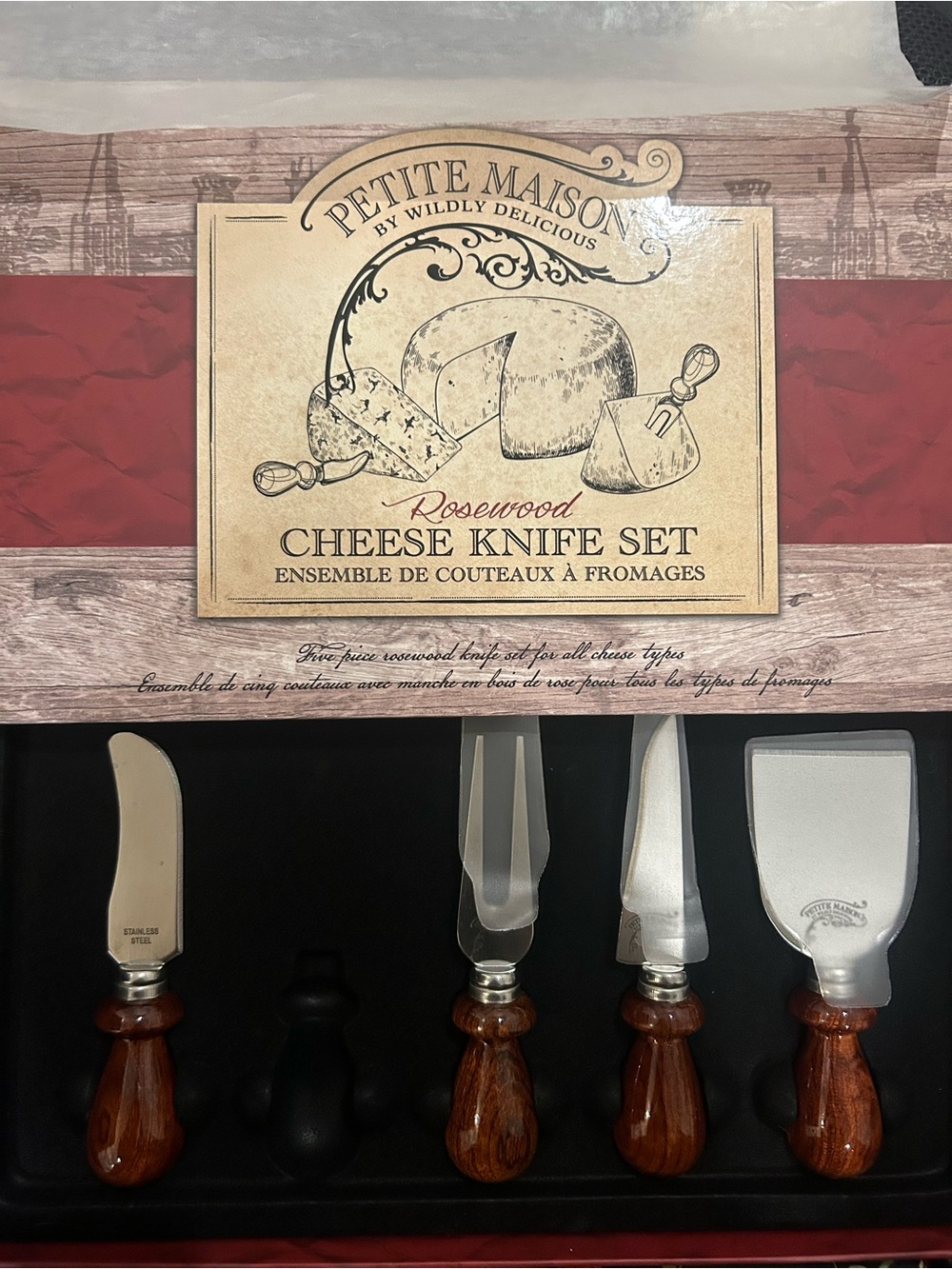 Petite Maison Rosewood Cheese Knife Set - Brown